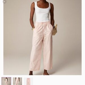 J Crew Pink and White Drawstring beach pants NEW!